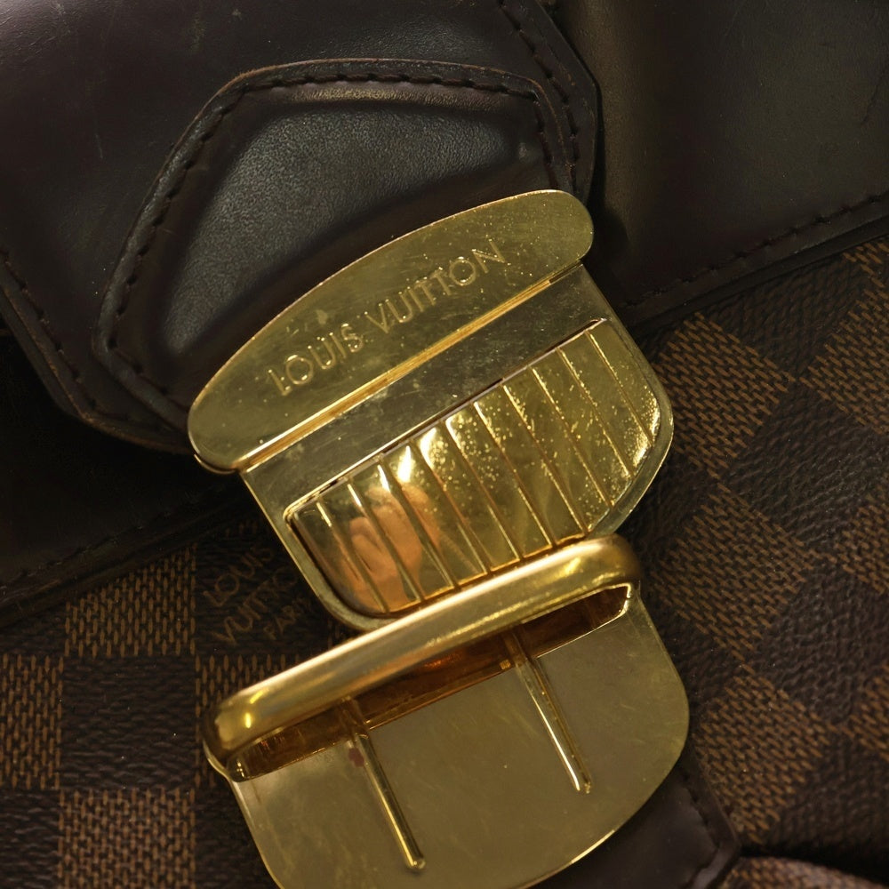 LOUIS VUITTON(ルイヴィトン) ダミエ システィナGM ハンドバッグ ブラウン×レッド レザー×PVC N41540 ゴールド金具 レディース