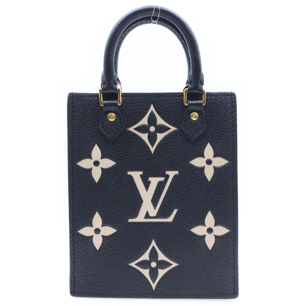 LOUIS VUITTON(ルイヴィトン) プティット サックプラ モノグラム アンプラント レザー 2WAY ハンド ショルダーバッグ ゴールド金具 ブラック M81416 レディース