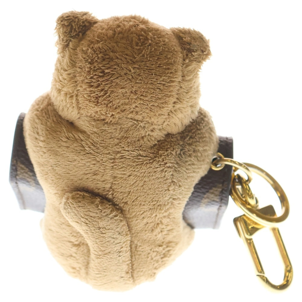 LOUIS VUITTON(ルイヴィトン) LV キュート モノグラム フラワーモチーフ ネコ マスコット バッグチャーム エアポッツケース 小物入れ ブラウン M01561 ゴールド金具 レディース