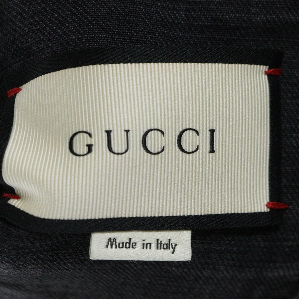 GUCCI(グッチ) 17SS ドラゴンバック刺繍 デニム トラッカージャケット ブラック 452549