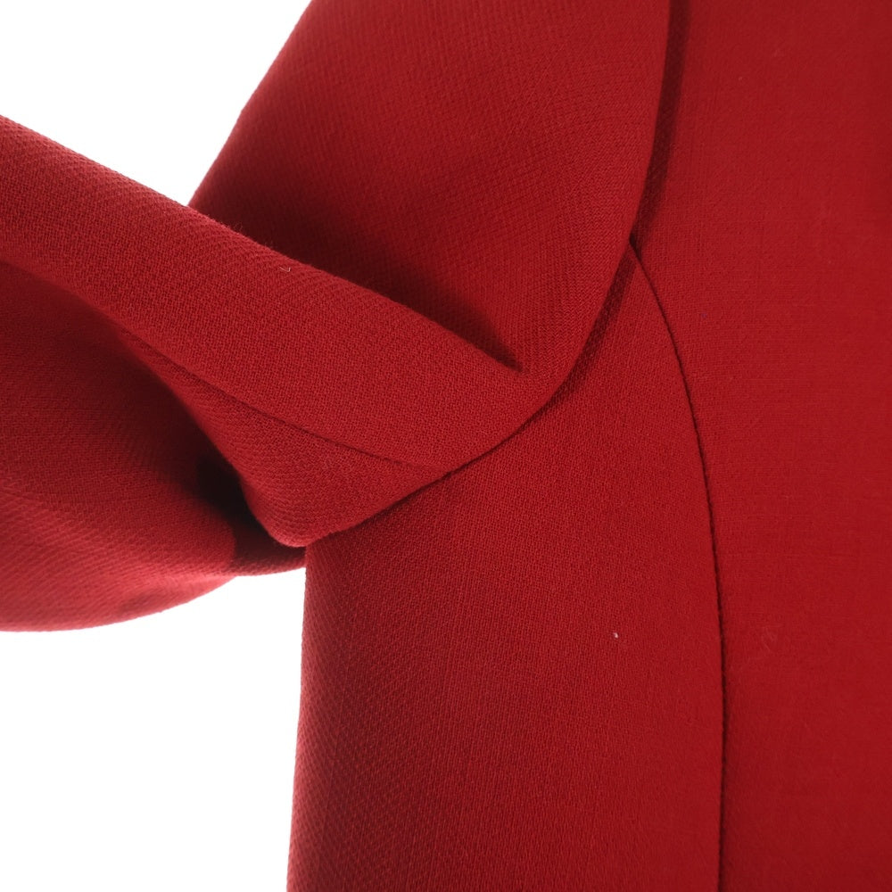 miumiu(ミュウミュウ) 12AW リボンデザイン ウール ノーカラー ジャケット ショートコート レッド レディース MS765