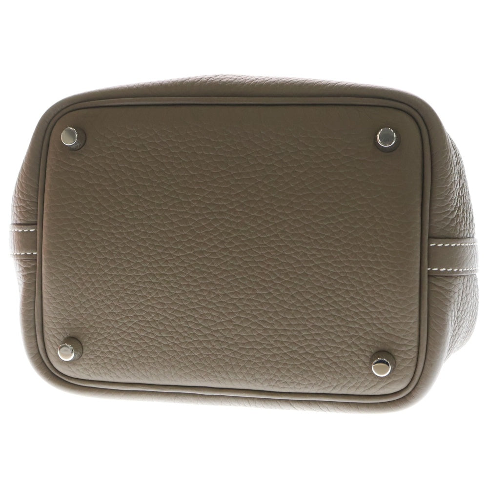 HERMES(エルメス) ピコタンロックPM エトゥープ トリヨンクレマンス レザーハンドバッグ SV金具 W刻印 レディース
