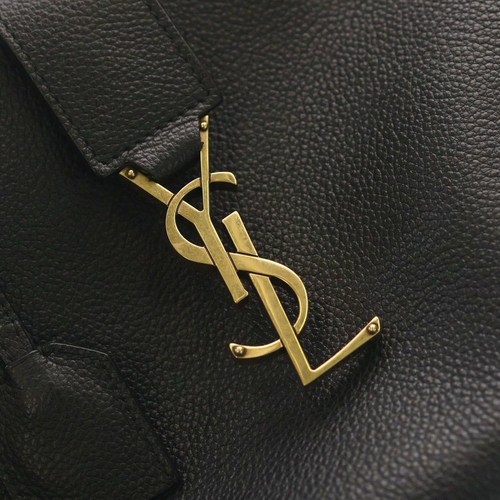 SAINT LAURENT PARIS(サンローランパリ) ダウンタウン ベイビー トートバッグ ハンドバッグ ブラック レザー ゴールド金具 635346 レディース