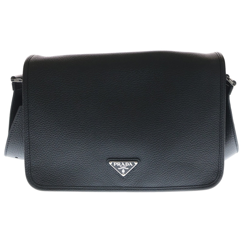 PRADA(プラダ) トライアングルロゴ ショルダーバッグ ブラック レザー