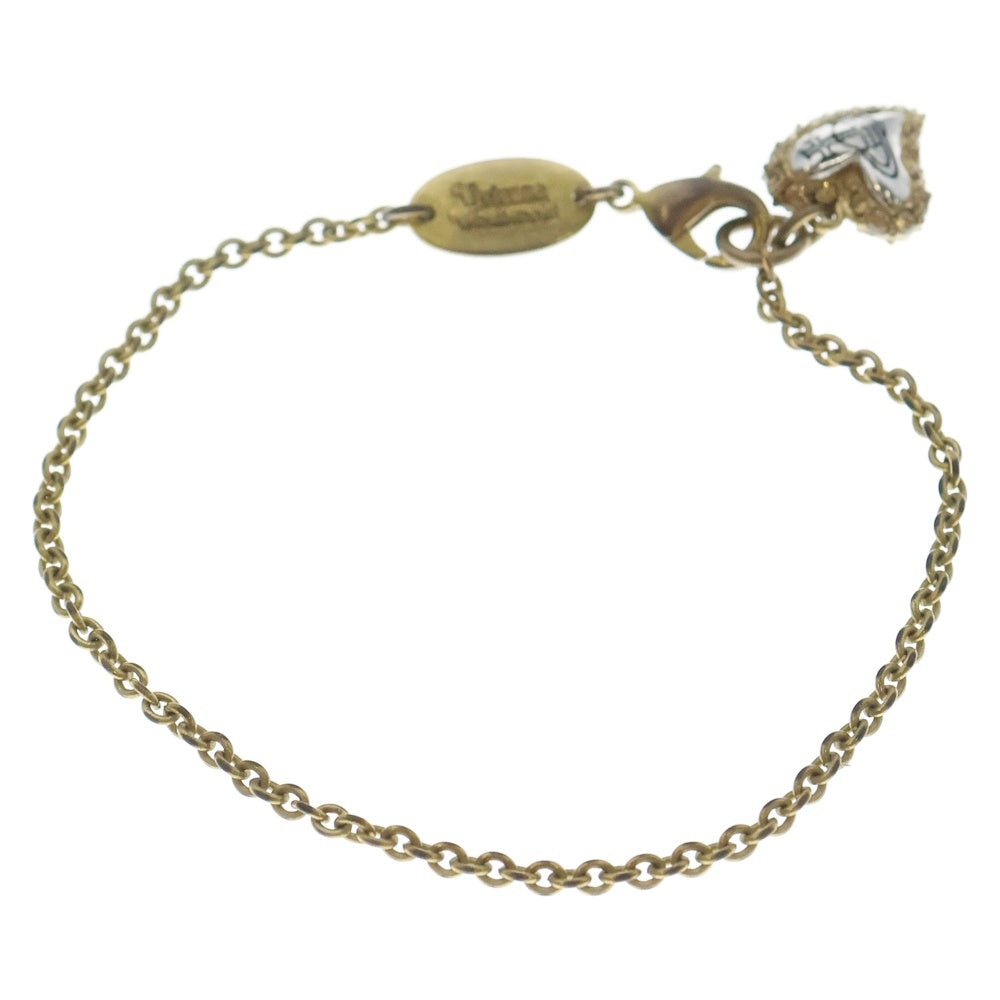 Vivienne Westwood(ヴィヴィアンウエストウッド) オーブ ハートモチーフ ブレスレット シルバー×ゴールド GP レディース