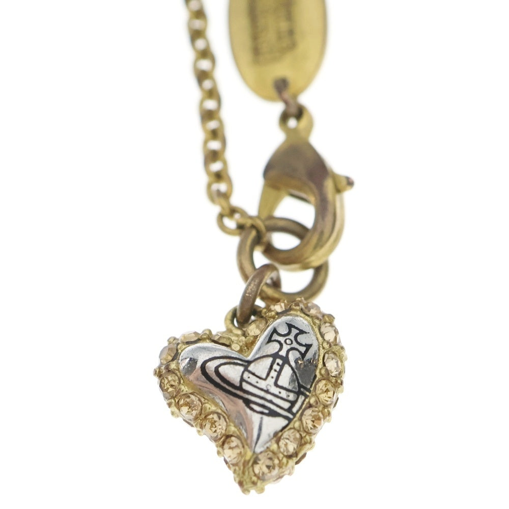Vivienne Westwood(ヴィヴィアンウエストウッド) オーブ ハートモチーフ ブレスレット シルバー×ゴールド GP レディース