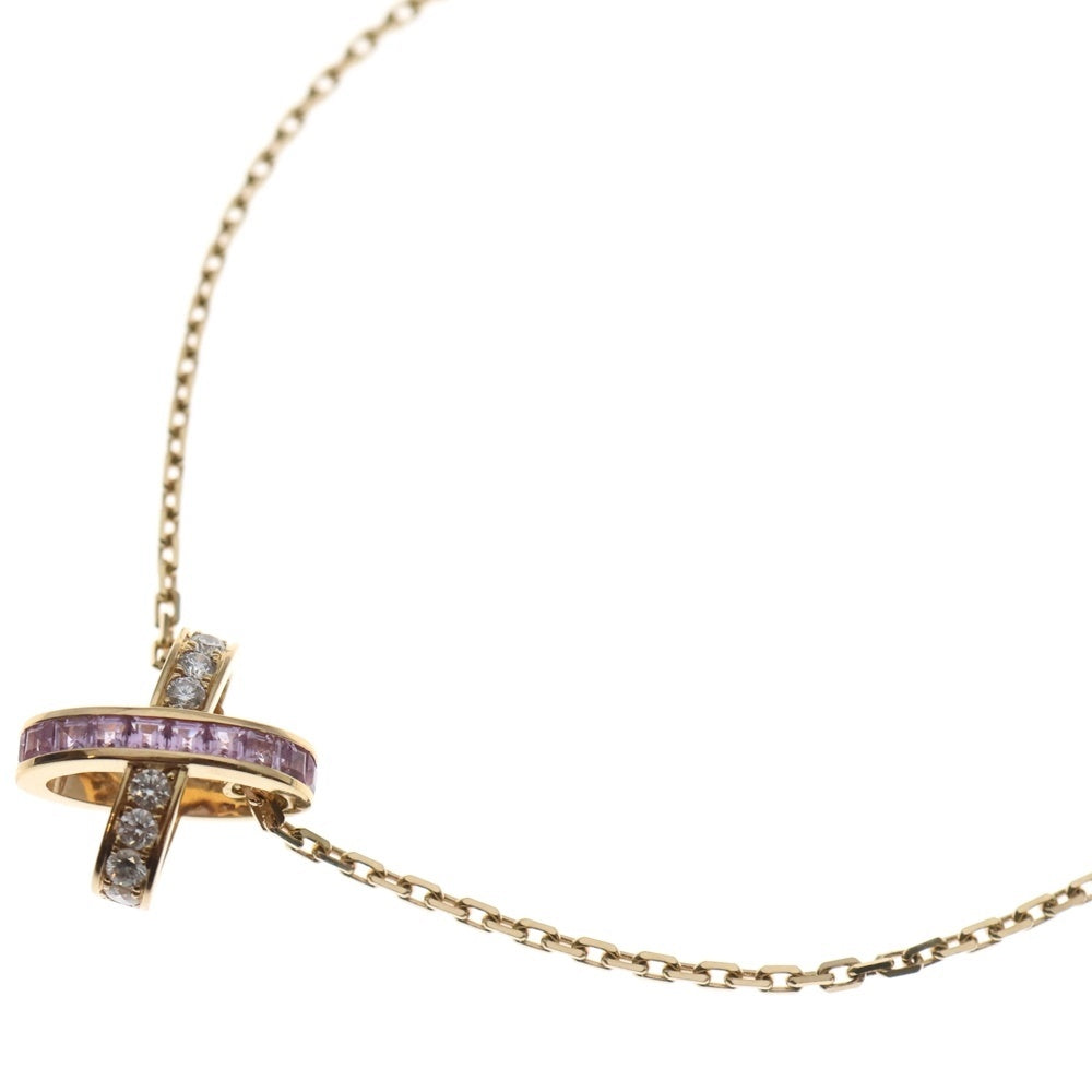 CHAUMET(ショーメ) ジュ ドゥ リアン ダイヤモンド ピンクサファイア ネックレス K18YG イエローゴールド 085456 レディース