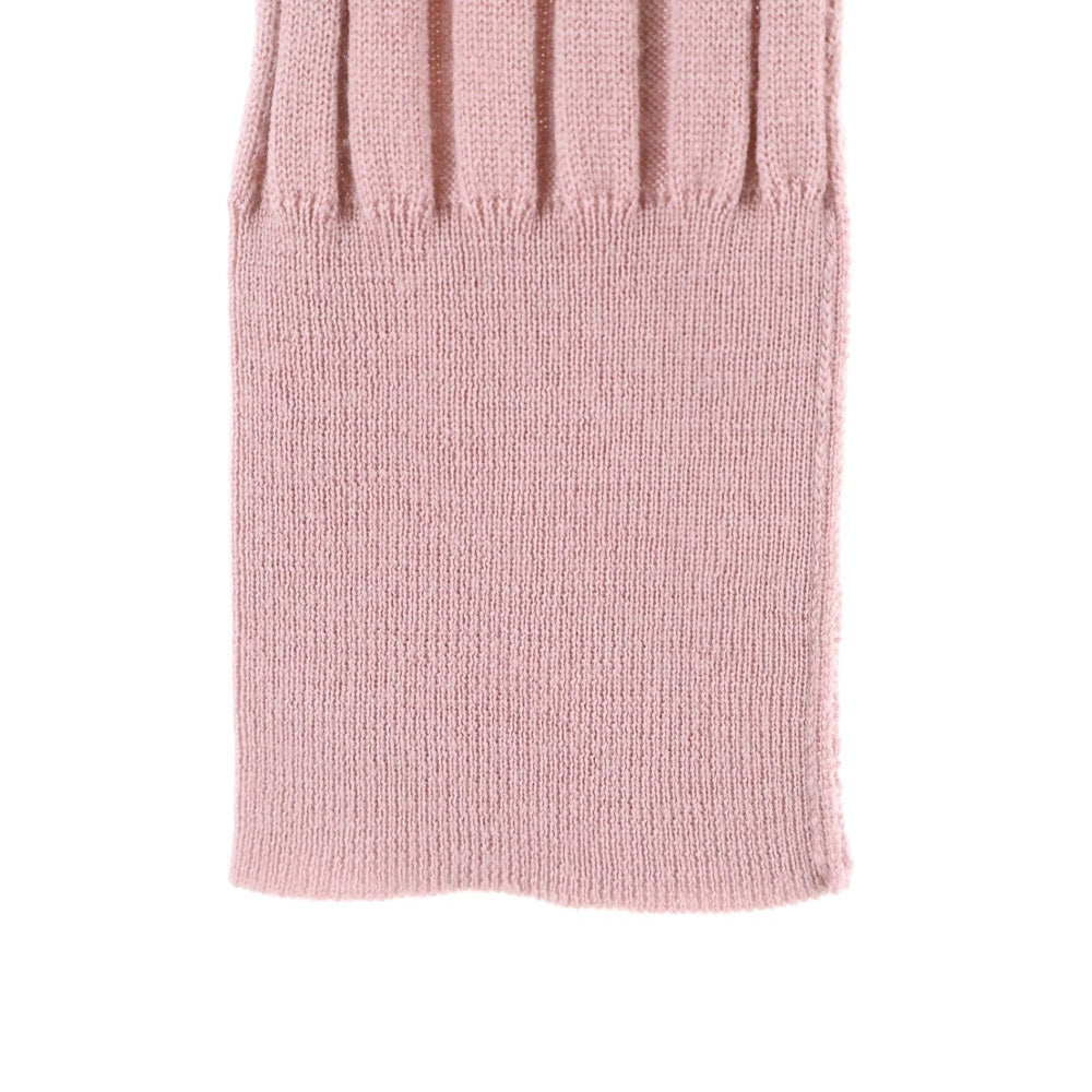 DOLCE & GABBANA(ドルチェアンドガッバーナ) ウール リブニット ロングスリーブ ポロシャツ ピンク G4530K