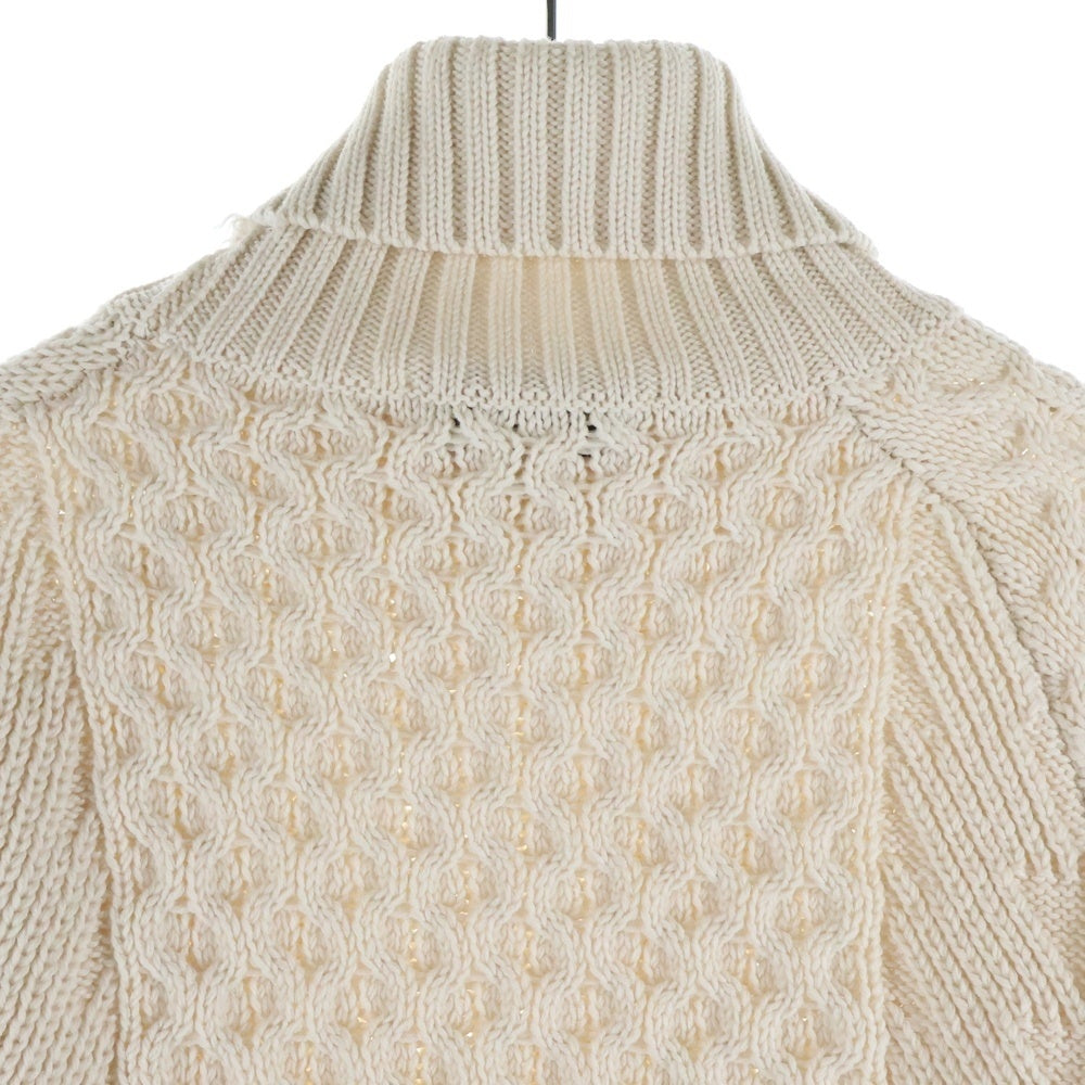 TOMORROWLAND(トゥモローランド) ウール タートルネック プルオーバー 長袖 ケーブルニット セーター アイボリー 63-02-54-02047