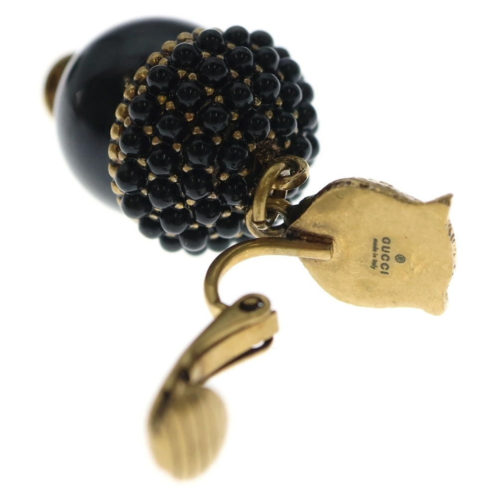 GUCCI(グッチ) パンサー どんぐり イヤリング ブラック×ゴールド GP アクセサリー