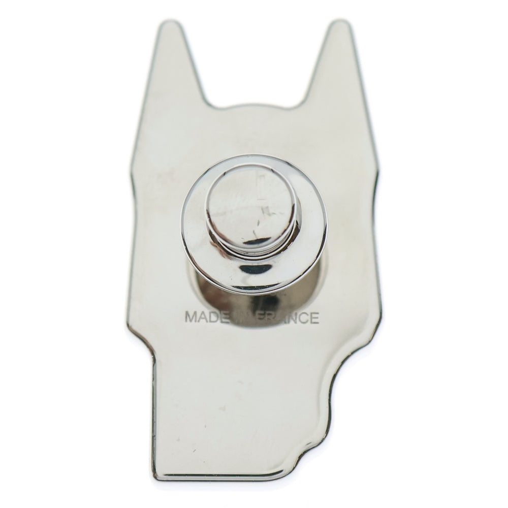 HERMES(エルメス) シュヴァルマスケ ピン ブローチ シルバー×ブルー メタル