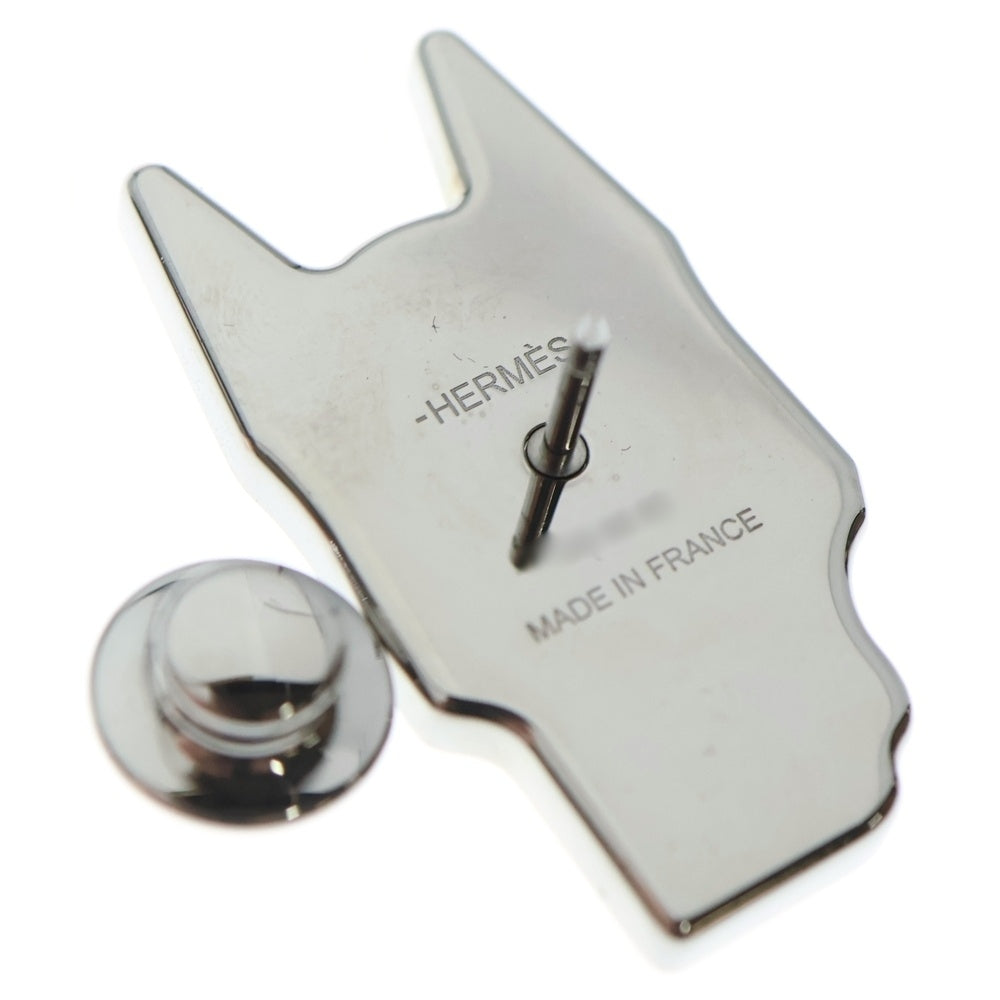 HERMES(エルメス) シュヴァルマスケ ピン ブローチ シルバー×ブルー メタル