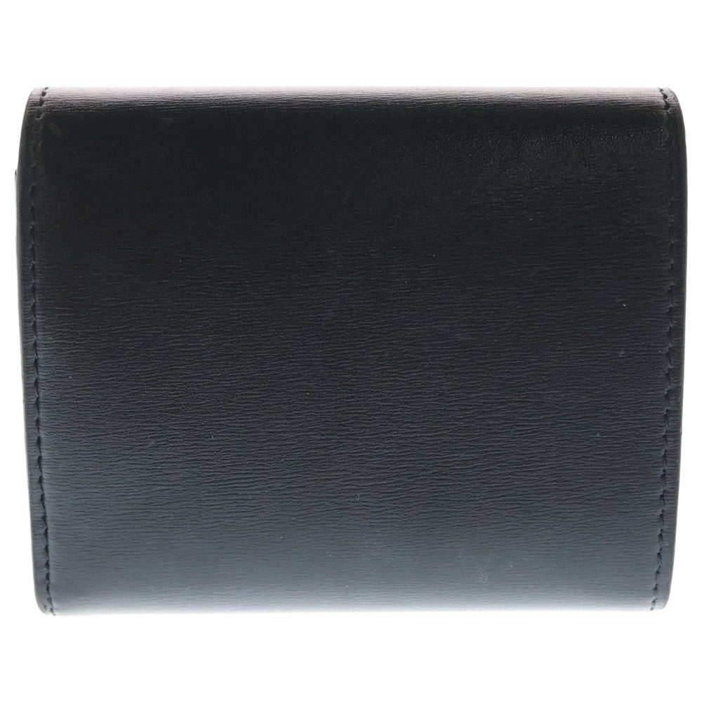 CELINE(セリーヌ) トリオンフ スモールフラップウォレット 三つ折り財布 コンパクトウォレット コインケース ブラック レザー ゴールド金具