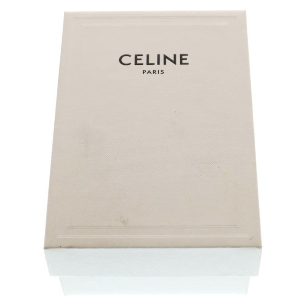 CELINE(セリーヌ) トリオンフ スモールフラップウォレット 三つ折り財布 コンパクトウォレット コインケース ブラック レザー ゴールド金具