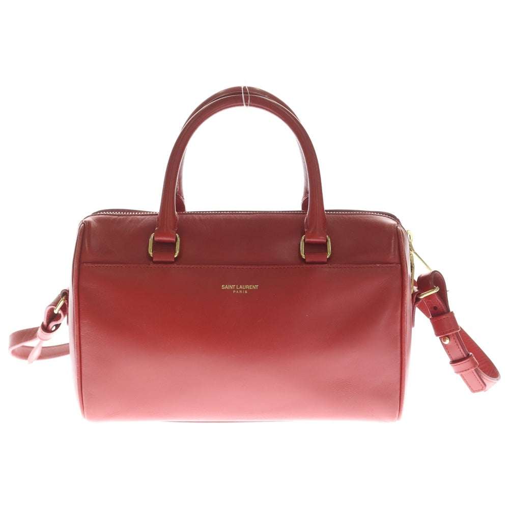 SAINT LAURENT PARIS(サンローランパリ) ベイビーダッフル 2WAY ショルダー ハンドバッグ レッド レザー 330958 ゴールド金具 レディース