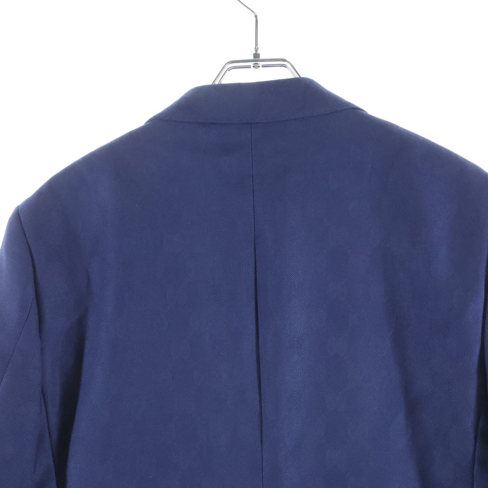 GUCCI(グッチ) GG総柄 テーラードジャケット ネイビー ウール 673187