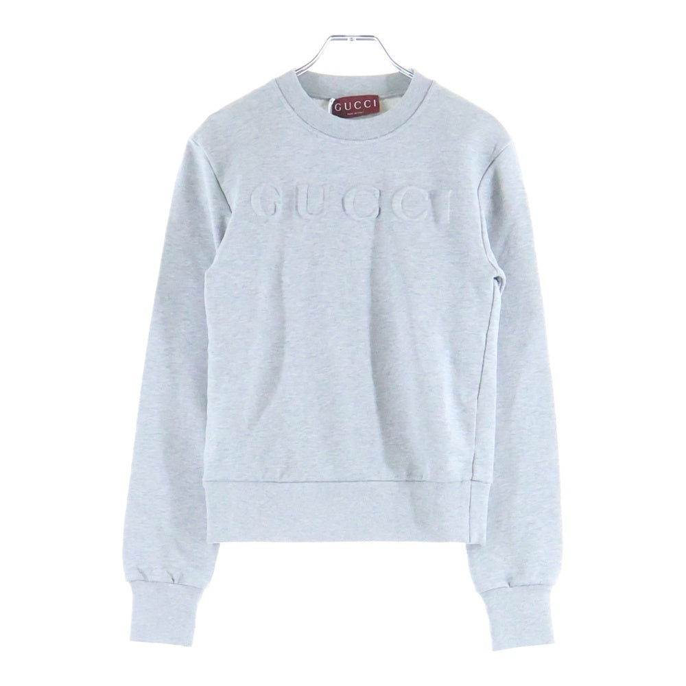 GUCCI(グッチ) ロゴ入りスウェットトレーナー グレー コットン 802787