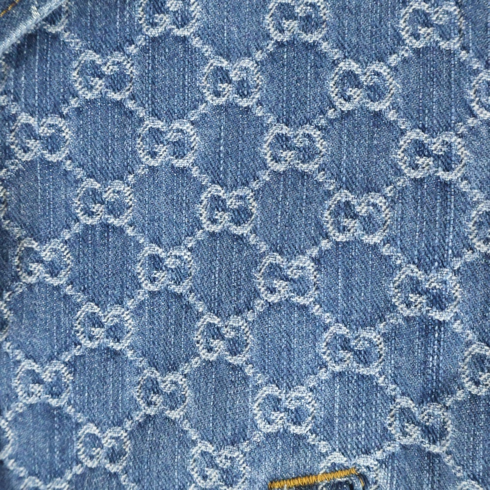 GUCCI(グッチ) GG総柄 半袖デニムシャツ インディゴ コットン 788680 レディース