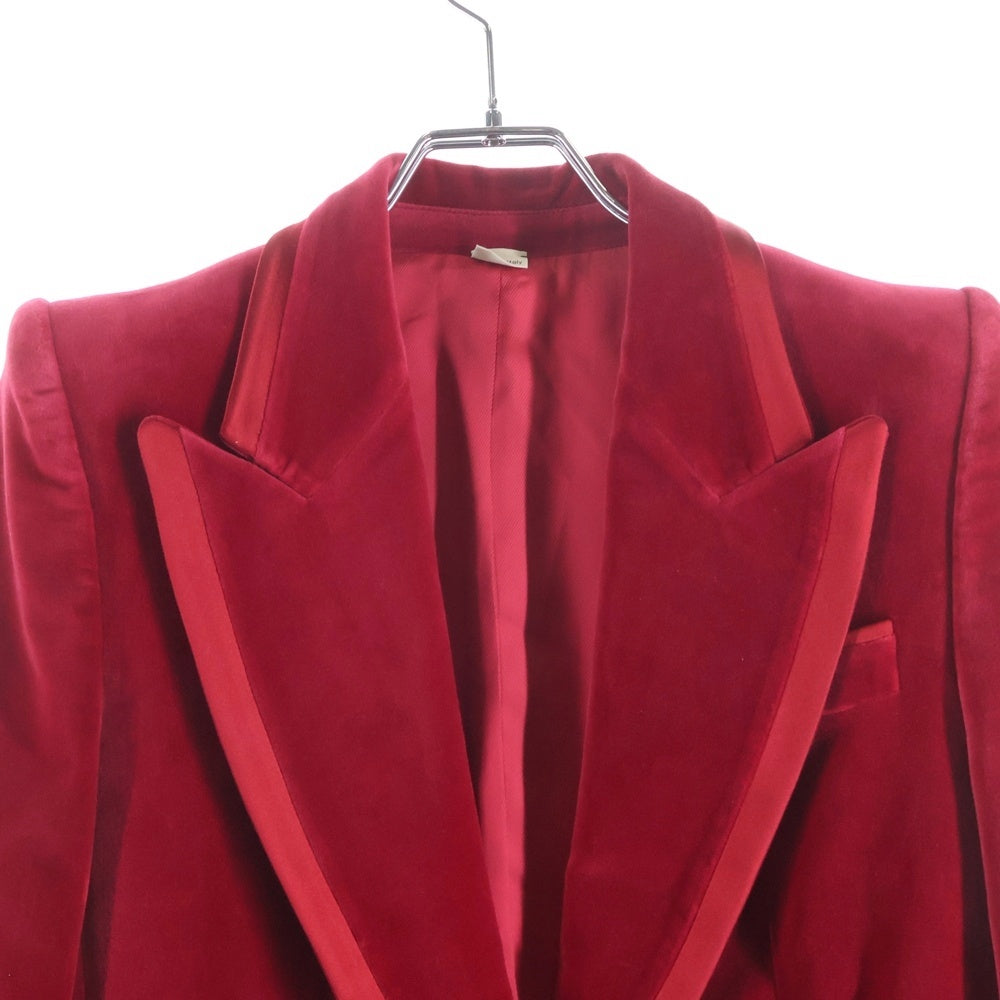 GUCCI(グッチ) ベルベット ピークドラペルシングルジャケット レッド 38 673899 ZAHW8 レディース