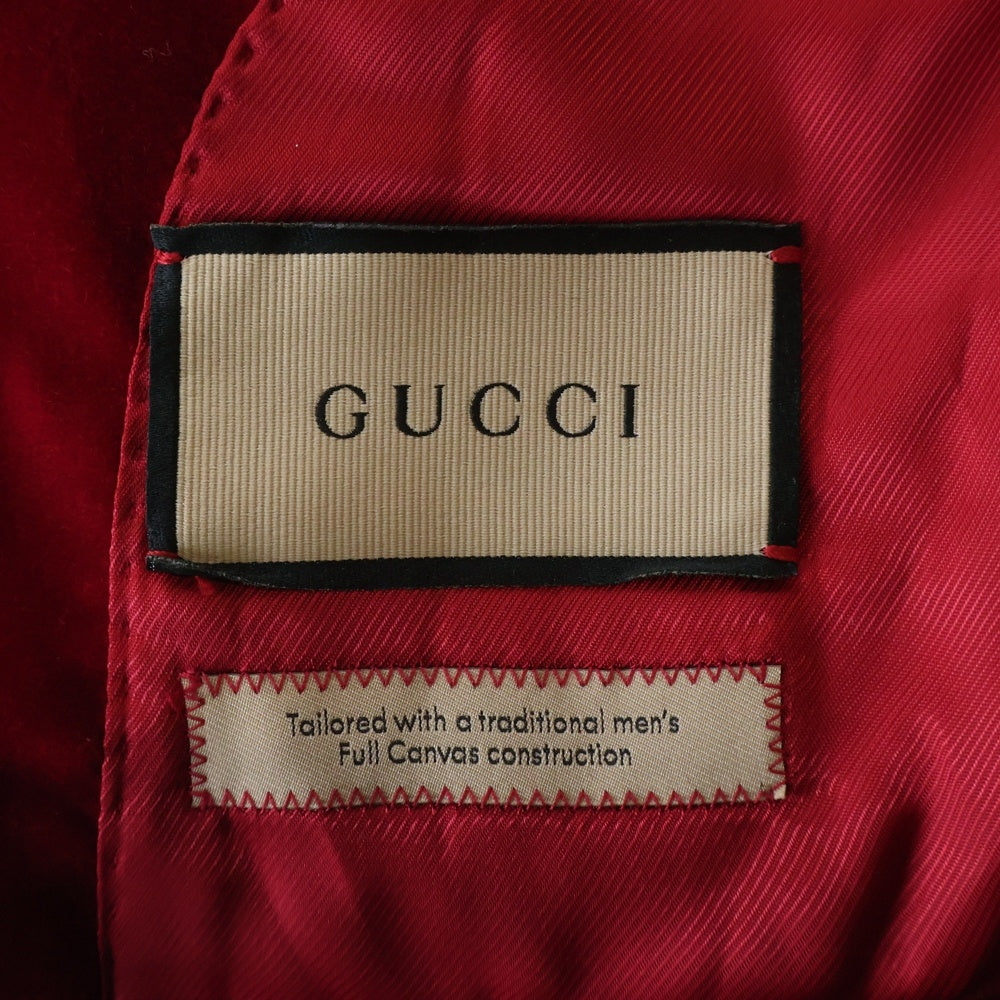 GUCCI(グッチ) ベルベット ピークドラペルシングルジャケット レッド 38 673899 ZAHW8 レディース