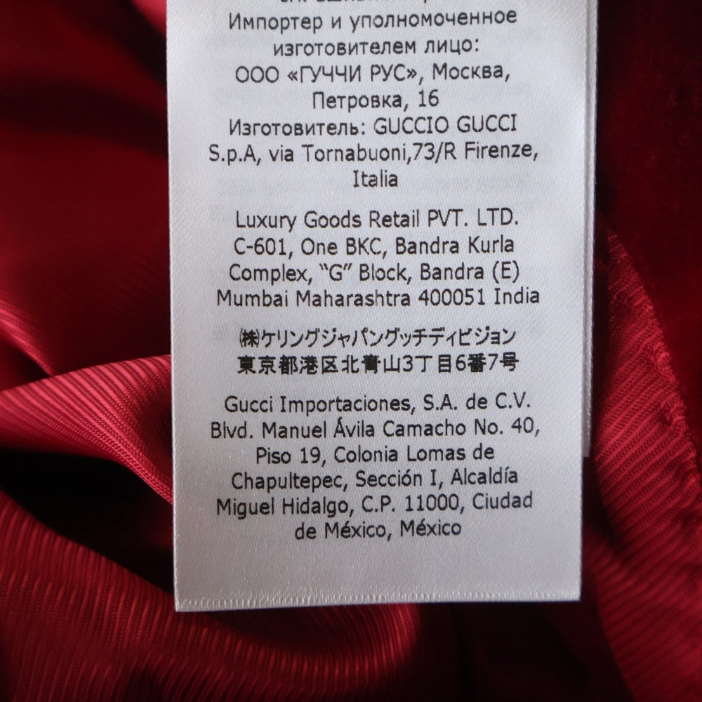GUCCI(グッチ) ベルベット ピークドラペルシングルジャケット レッド 38 673899 ZAHW8 レディース
