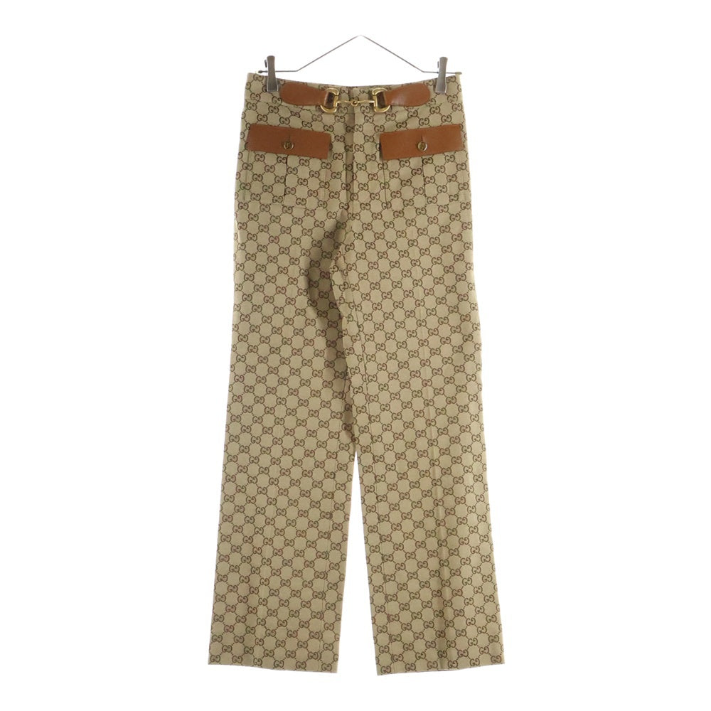 GUCCI(グッチ) ホースビット GGキャンバスパンツ ベージュ 681507 Z8AWK レディース