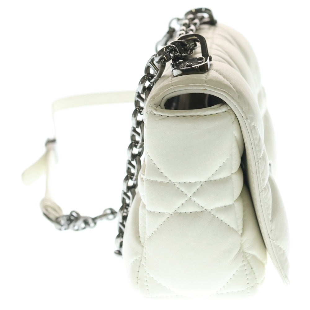 Christian Dior(クリスチャンディオール) カロ スモール チェーンショルダーバッグ ハンドバッグ カナージュ ホワイト レザー M9241BNGK ブラック金具 レディース