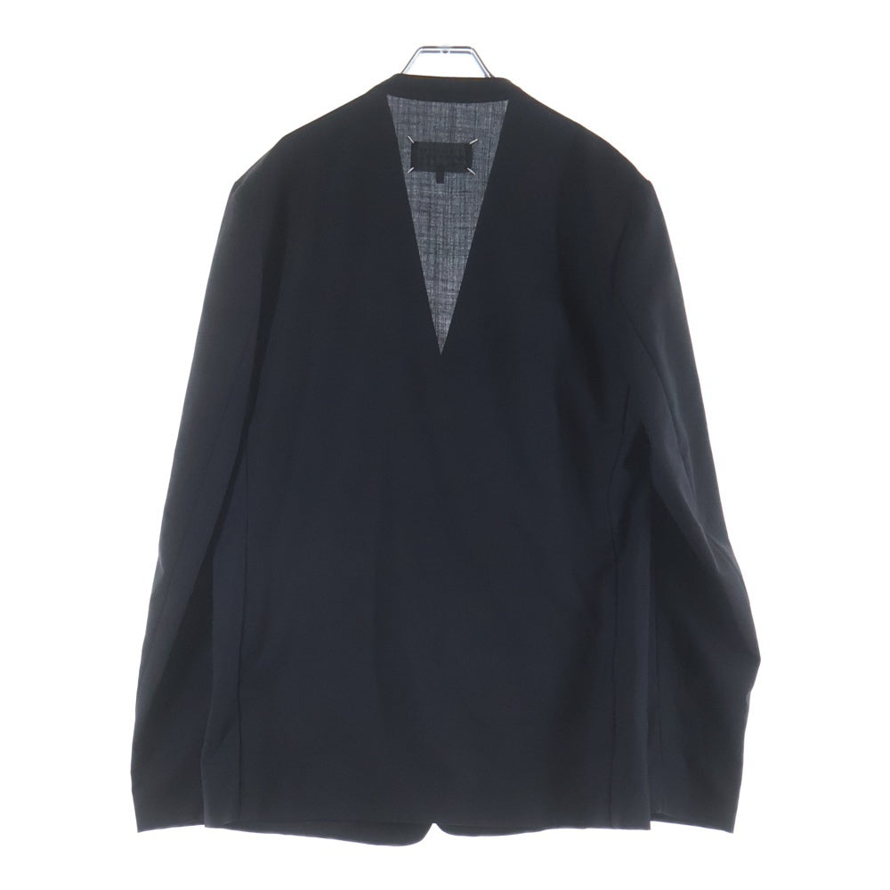 MM6 Maison Margiela(エムエムシックスメゾンマルジェラ) ウール ノーカラー テーラードジャケット ブラック