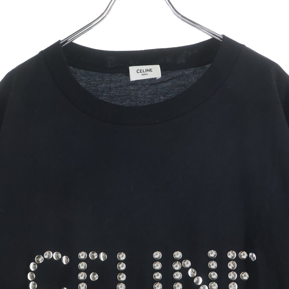 CELINE(セリーヌ) スタッズエンブロイダリー オーバーサイズTシャツ カットソー 半袖 ブラック 2X94B671Q