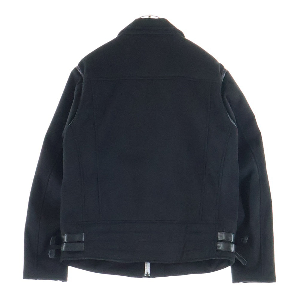 NEIGHBORHOOD(ネイバーフッド) 19AW RIDERS FM E-JKT マルチポケット ベルト付き ロゴデザインジップアップ ムートンライダースジャケット ブラック 192PPNH-JKM06