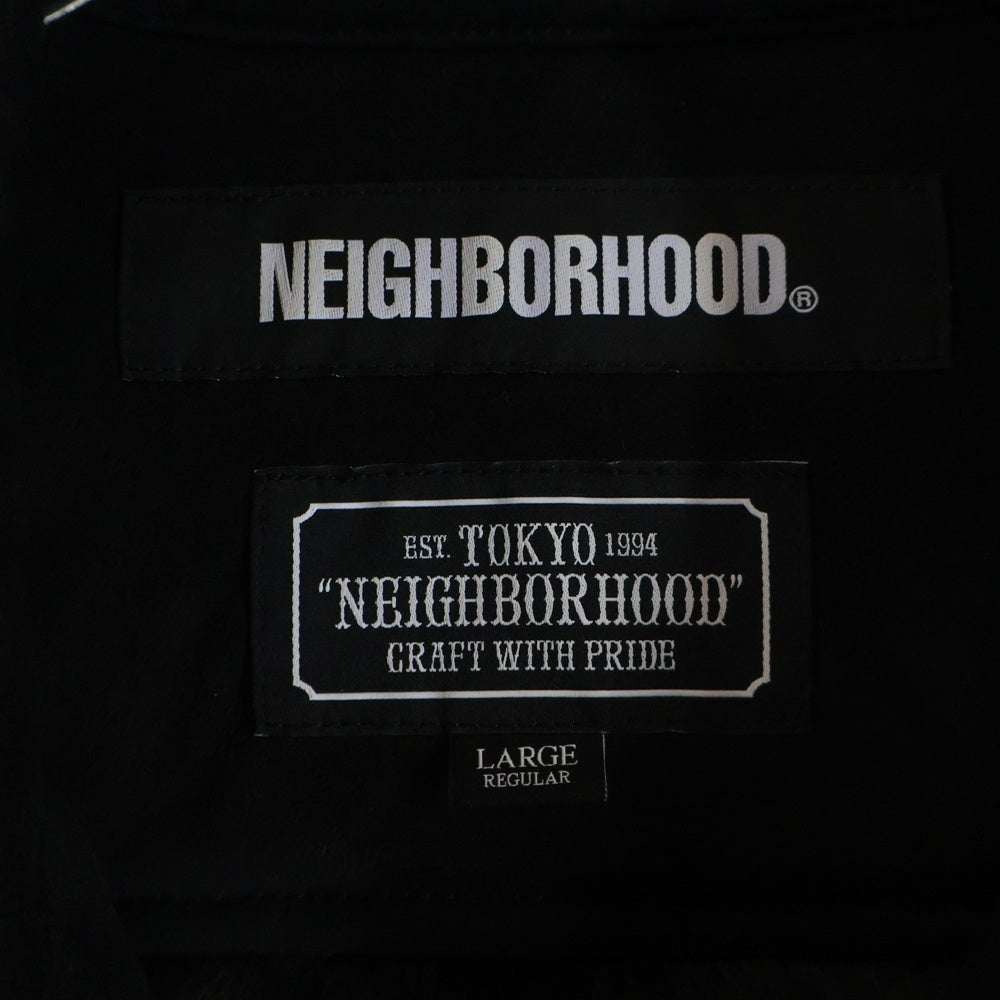 NEIGHBORHOOD(ネイバーフッド) 19AW RIDERS FM E-JKT マルチポケット ベルト付き ロゴデザインジップアップ ムートンライダースジャケット ブラック 192PPNH-JKM06