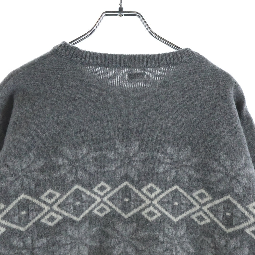 SEQUEL(シークエル) 23AW NORDIC CREW NECK KNIT ノルディックニットセーター ホワイト/グレー