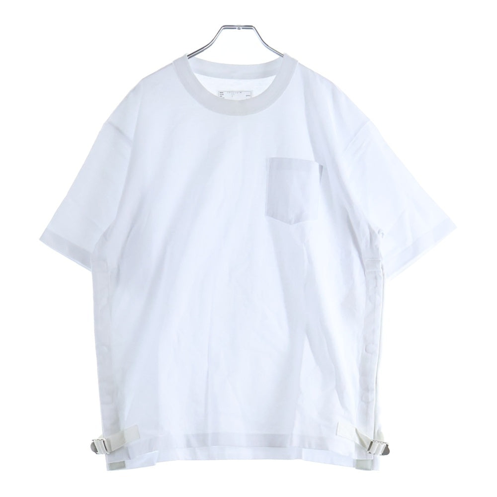 Sacai(サカイ) Cotton Jersey T-shirt フロントポケット ベルトデザイン 半袖Tシャツ カットソー ホワイト 23-03061M