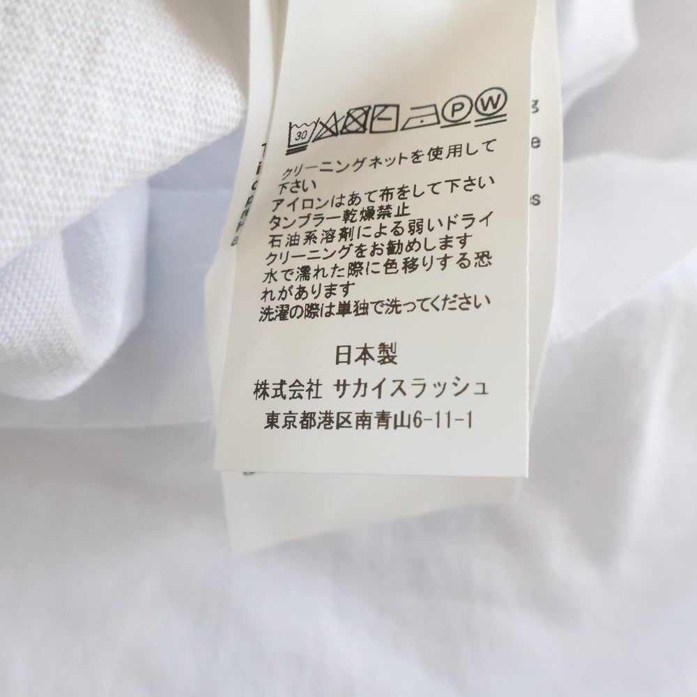 Sacai(サカイ) Cotton Jersey T-shirt フロントポケット ベルトデザイン 半袖Tシャツ カットソー ホワイト 23-03061M