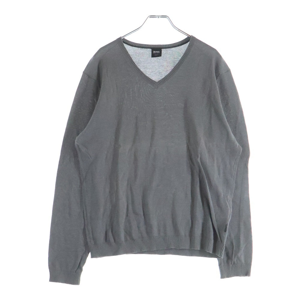 HUGO BOSS(ヒューゴボス) ウールVネックニットセーター グレー