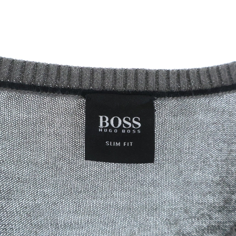 HUGO BOSS(ヒューゴボス) ウールVネックニットセーター グレー