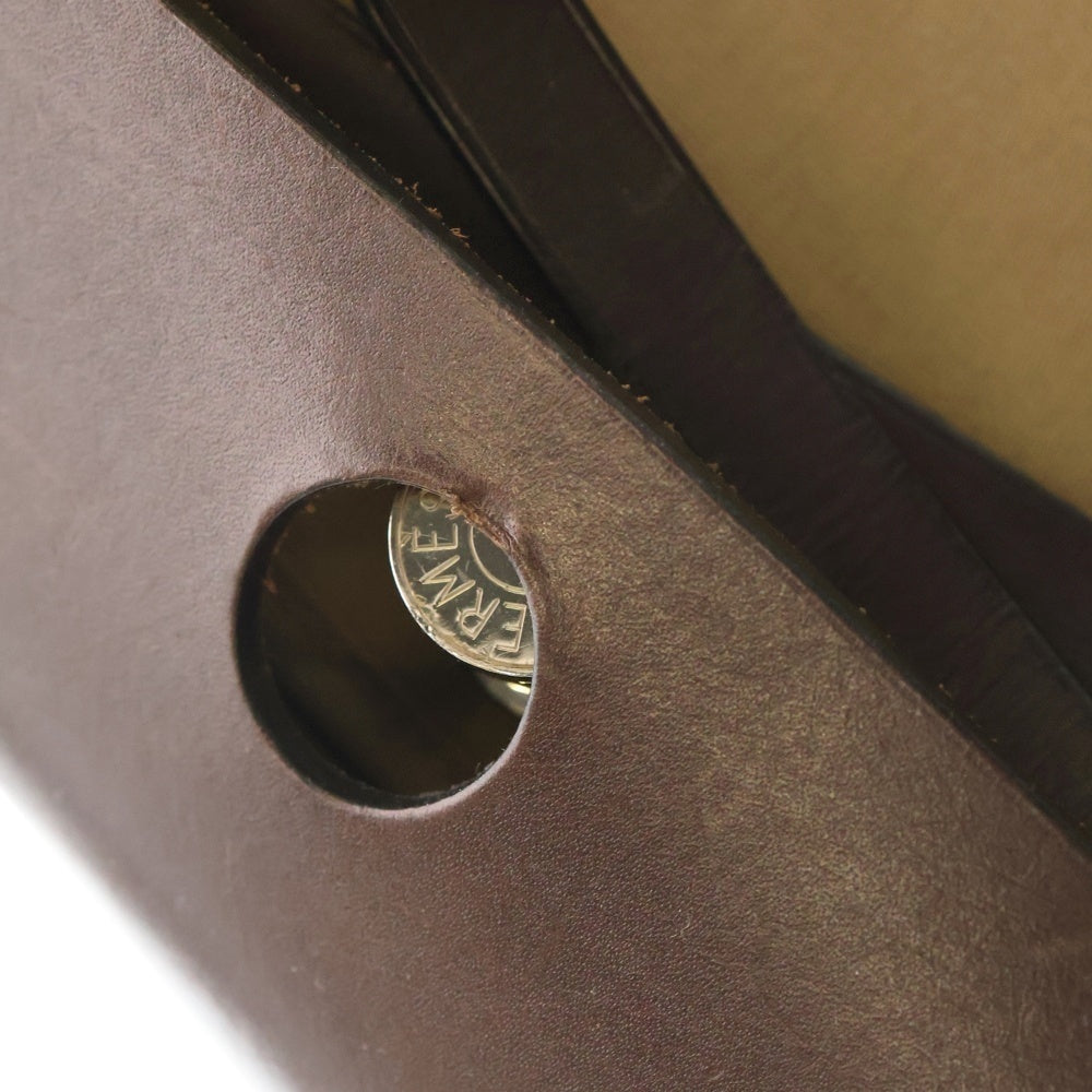 HERMES(エルメス) エールバッグジップPM ブラウン トワルオフィシエ×ヴァッシュハンター シルバー金具 □M刻印 ヴィンテージ レディース