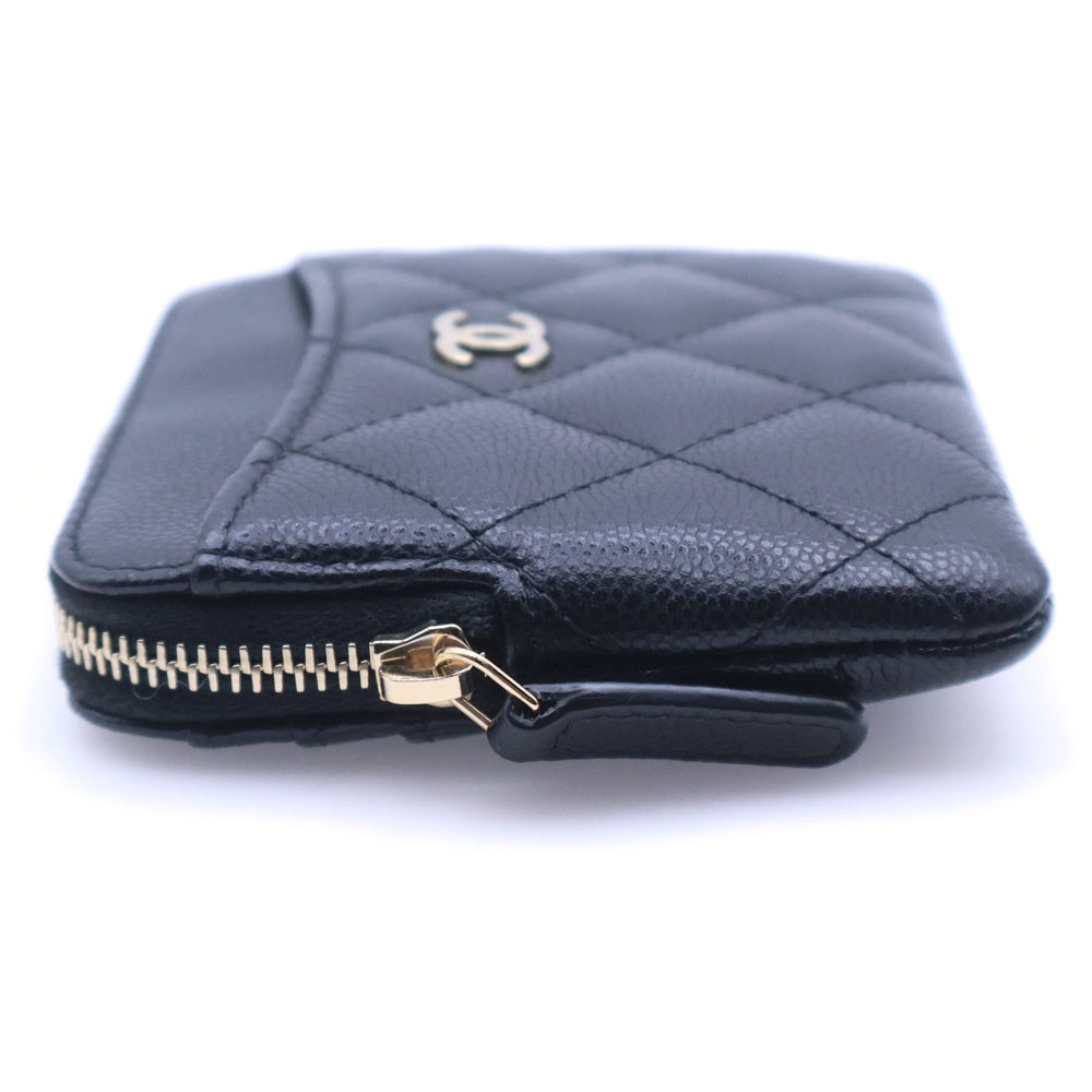 CHANEL(シャネル) マトラッセ タイムレスクラシック コインパース コインケース ポーチ カードケース ブラック キャビアスキン AP2061 ゴールド金具 レディース