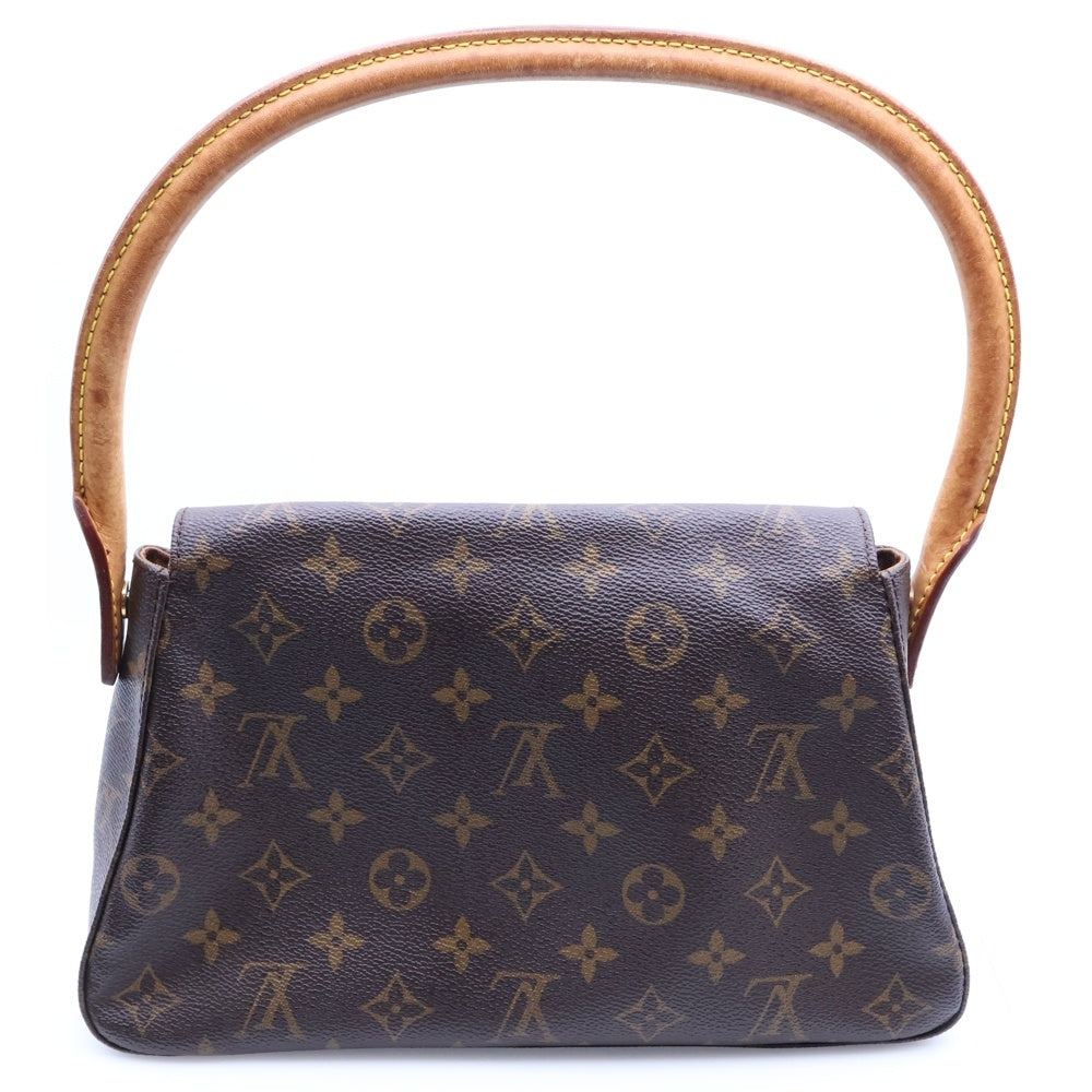 LOUIS VUITTON(ルイヴィトン) モノグラム ミニルーピング ワンショルダーバッグ ハンドバッグ ブラウン PVCレザー M51147 ゴールド金具 レディース
