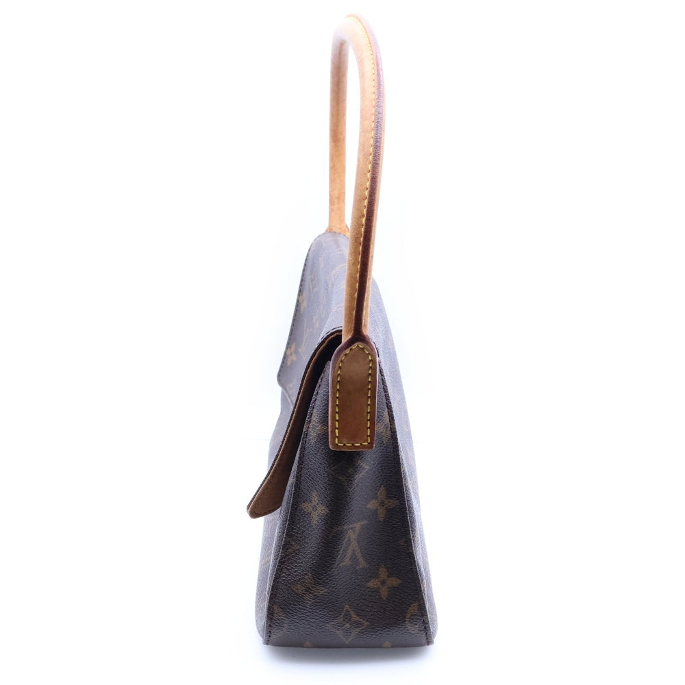 LOUIS VUITTON(ルイヴィトン) モノグラム ミニルーピング ワンショルダーバッグ ハンドバッグ ブラウン PVCレザー M51147 ゴールド金具 レディース