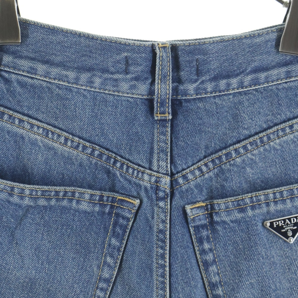 PRADA(プラダ) トライアングルロゴ デニムショーツ ハーフパンツ GFP495 レディース