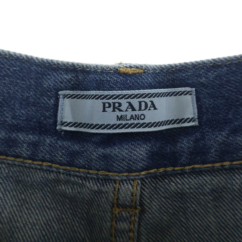 PRADA(プラダ) トライアングルロゴ デニムショーツ ハーフパンツ GFP495 レディース
