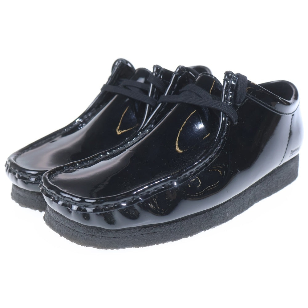 SUPREME(シュプリーム) ×Clarks Patent Leather Wallabee クラークス パテントレザーワラビー ローカットシューズ ブラック
