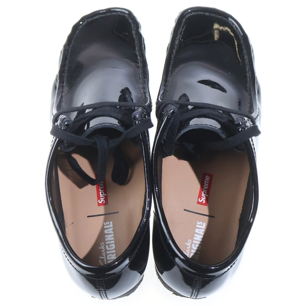 SUPREME(シュプリーム) ×Clarks Patent Leather Wallabee クラークス パテントレザーワラビー ローカットシューズ ブラック