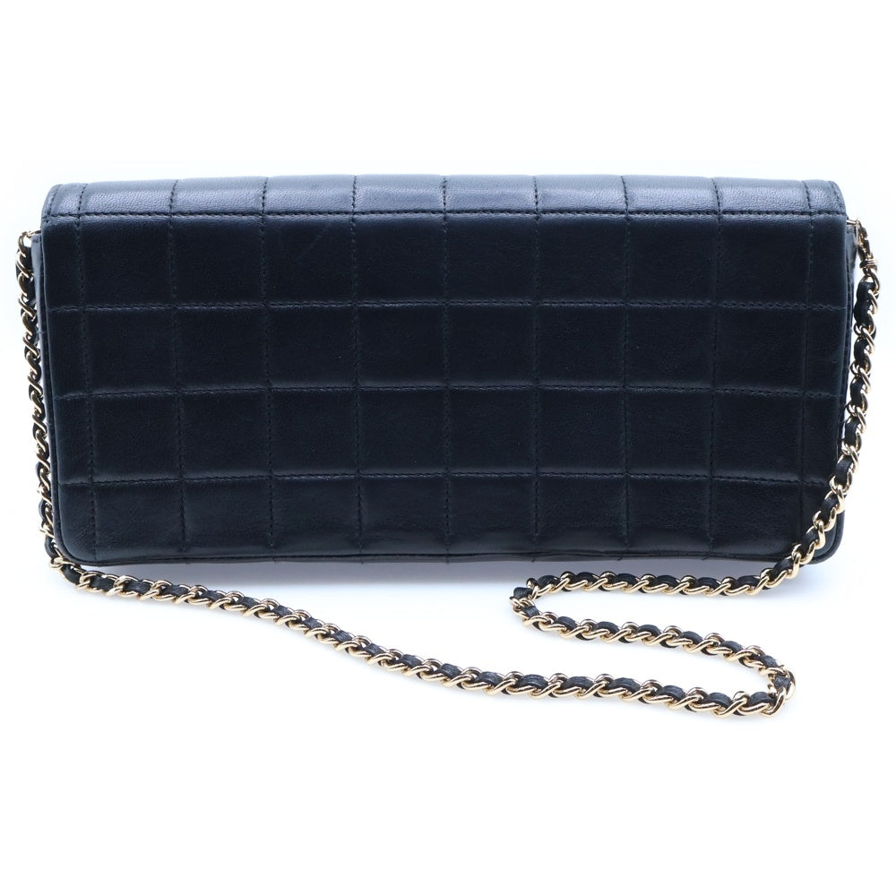 CHANEL(シャネル) チョコバー ショルダーバッグ ブラック ラムスキン ゴールド金具 A15316 レディース