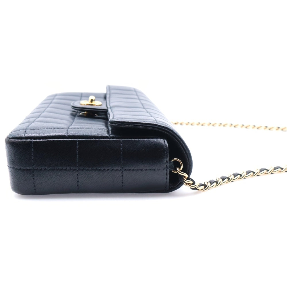 CHANEL(シャネル) チョコバー ショルダーバッグ ブラック ラムスキン ゴールド金具 A15316 レディース