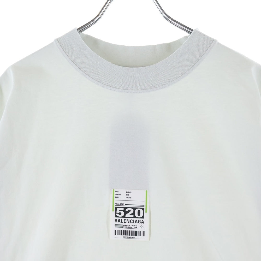 BALENCIAGA(バレンシアガ) Flight Seal Logo Tee フロントロゴデザイン クルーネック半袖Tシャツ ライトブルー 764235 TSVK3