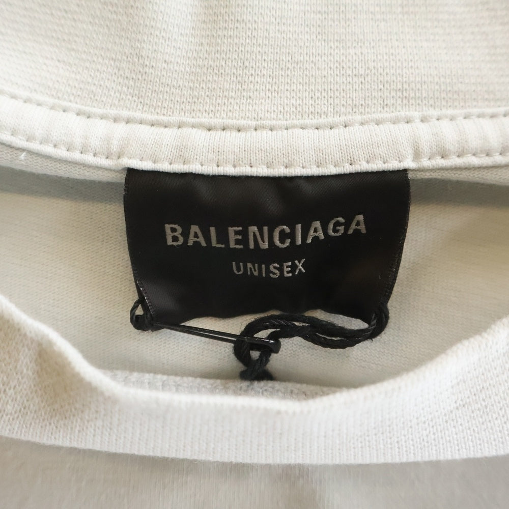 BALENCIAGA(バレンシアガ) Flight Seal Logo Tee フロントロゴデザイン クルーネック半袖Tシャツ ライトブルー 764235 TSVK3