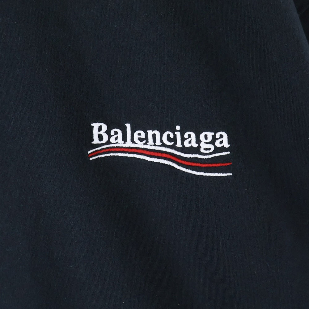 BALENCIAGA(バレンシアガ) POLITICAL CAMPAIGN LARGE FIT TEE ポリティカル キャンペーンロゴ ラージ フィット クルーネック半袖Tシャツ カットソー ブラック 641675 TKVJ1