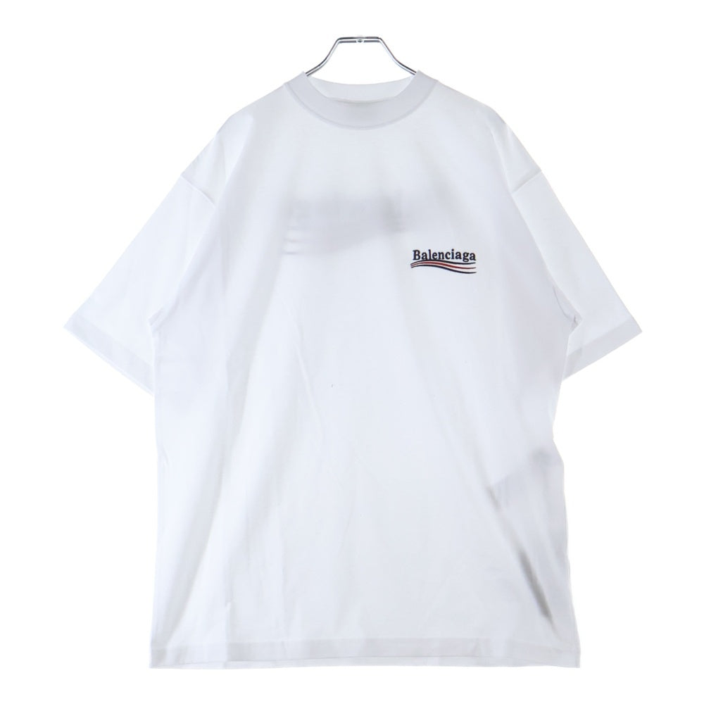 BALENCIAGA(バレンシアガ) 22SS Political Campaign Large Fit Tee ポリティカルキャンペーンロゴクルーネック半袖Tシャツ ホワイト 641675 TKVJ1